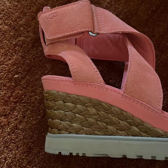 UGG ILEANA Suede Espadrilles in vibrant coral Size 8 - Picture 5 of 6